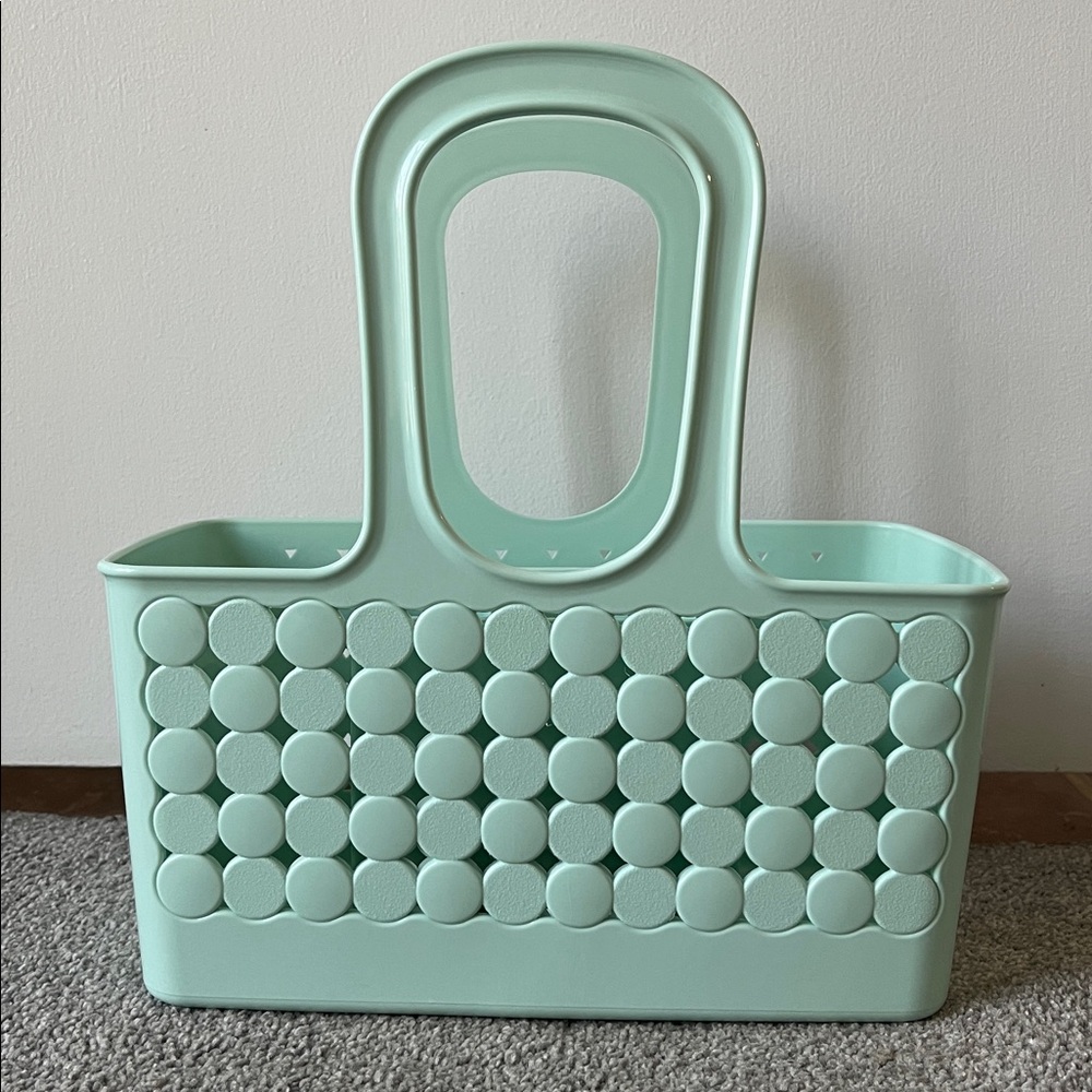 Mint Green plastic shower caddy